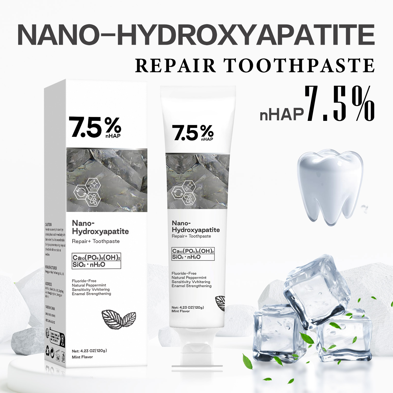 Hydroxyapatite Toothpaste - Нано-гидроксиапатитовая зубная паста для удаления пятен