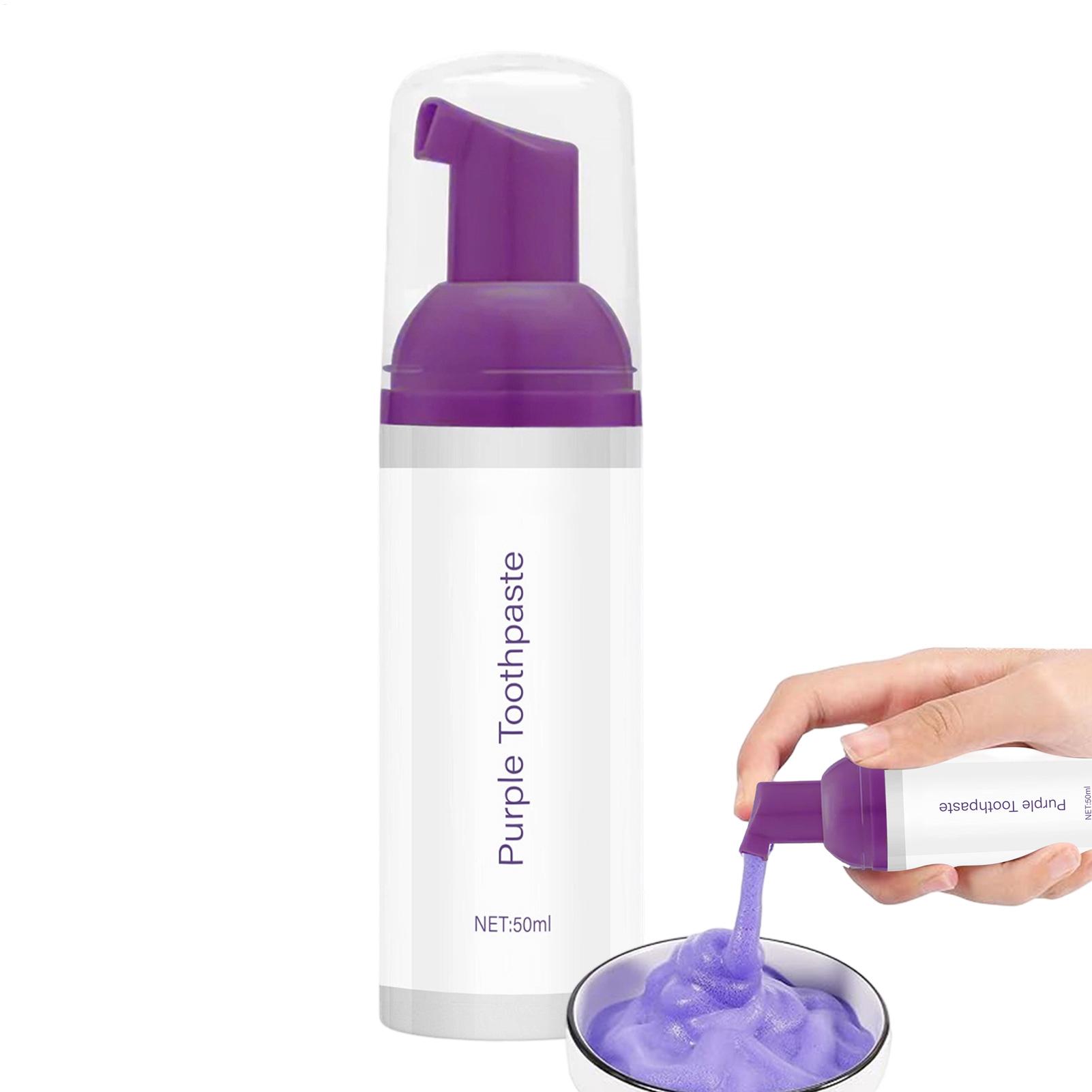 Teeth Whitening Foam Toothpaste - 50 мл фиолетовой отбеливающей зубной пасты,