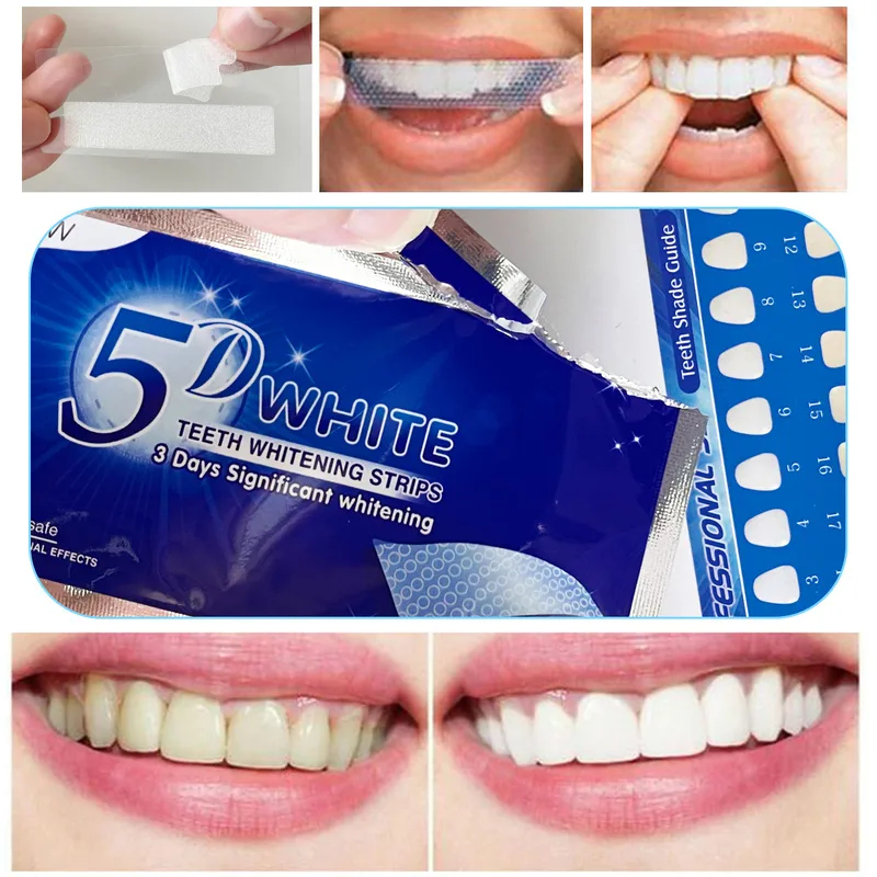 Teeth Whitening With Peroxide - 1-12 шт. 5D отбеливающие наклейки для