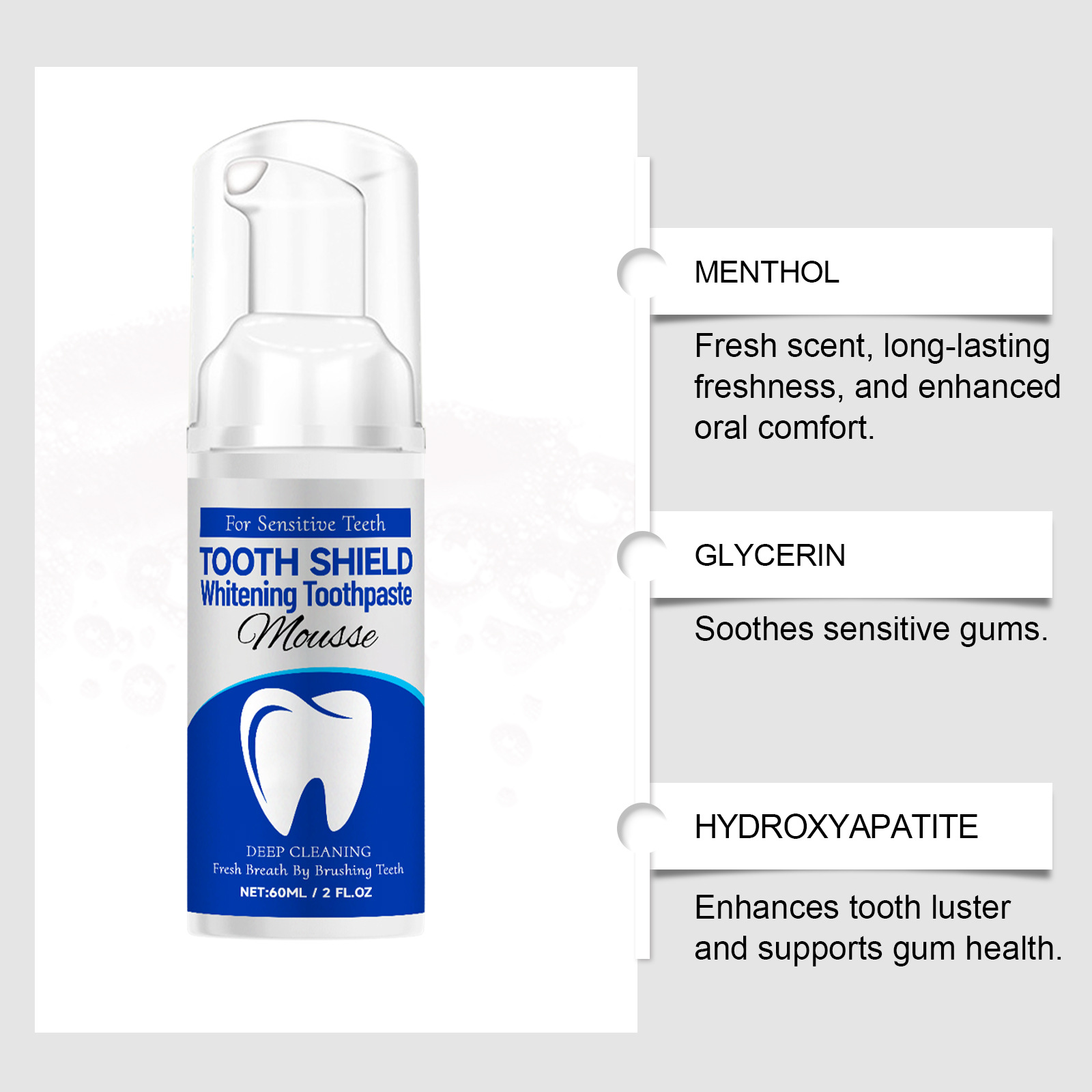 Гидроксиапатитовая отбеливающа – обзор и цена Teeth Whitening Foam Toothpaste