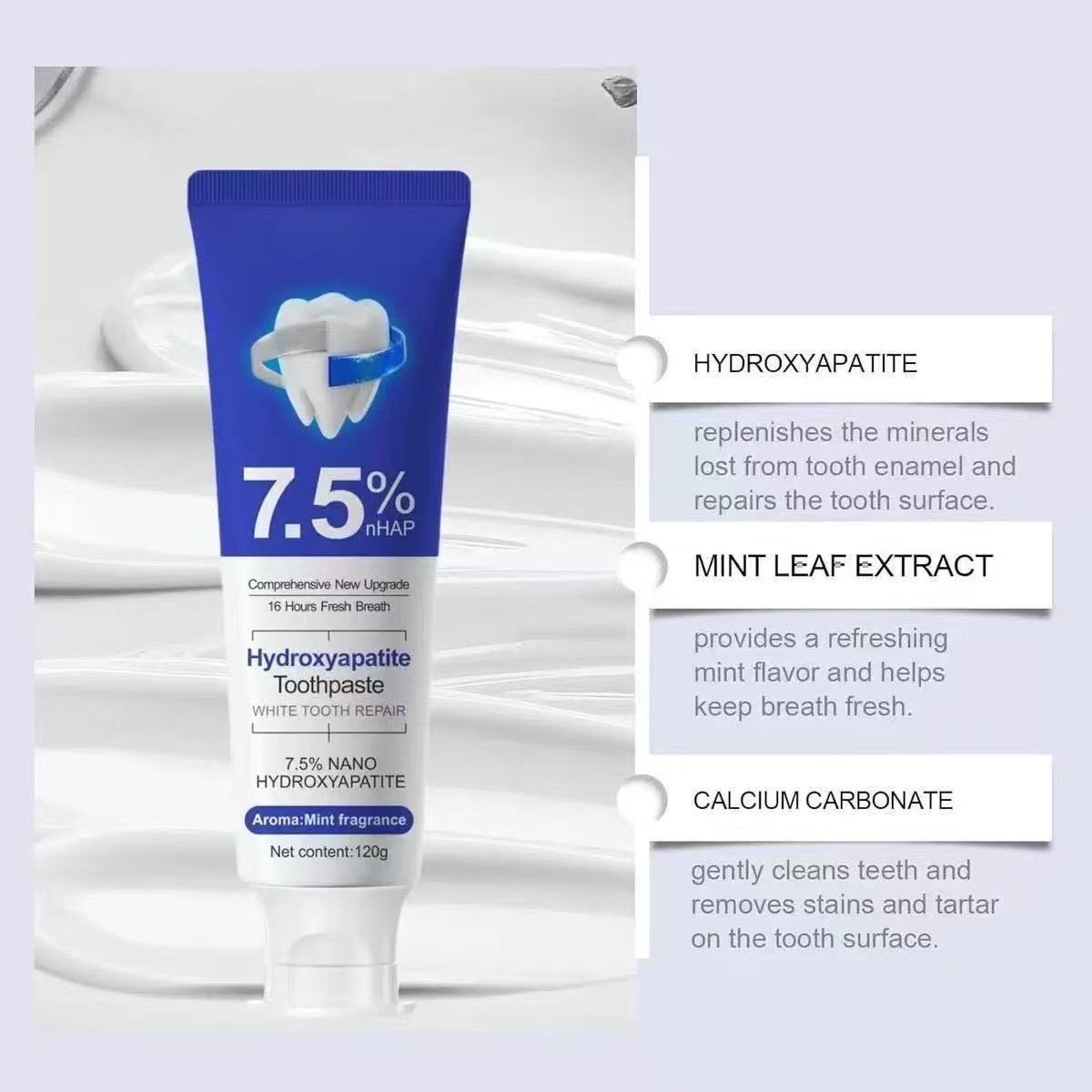 Зубная паста с 7,5% нано-гидро – обзор и цена Hydroxyapatite Toothpaste