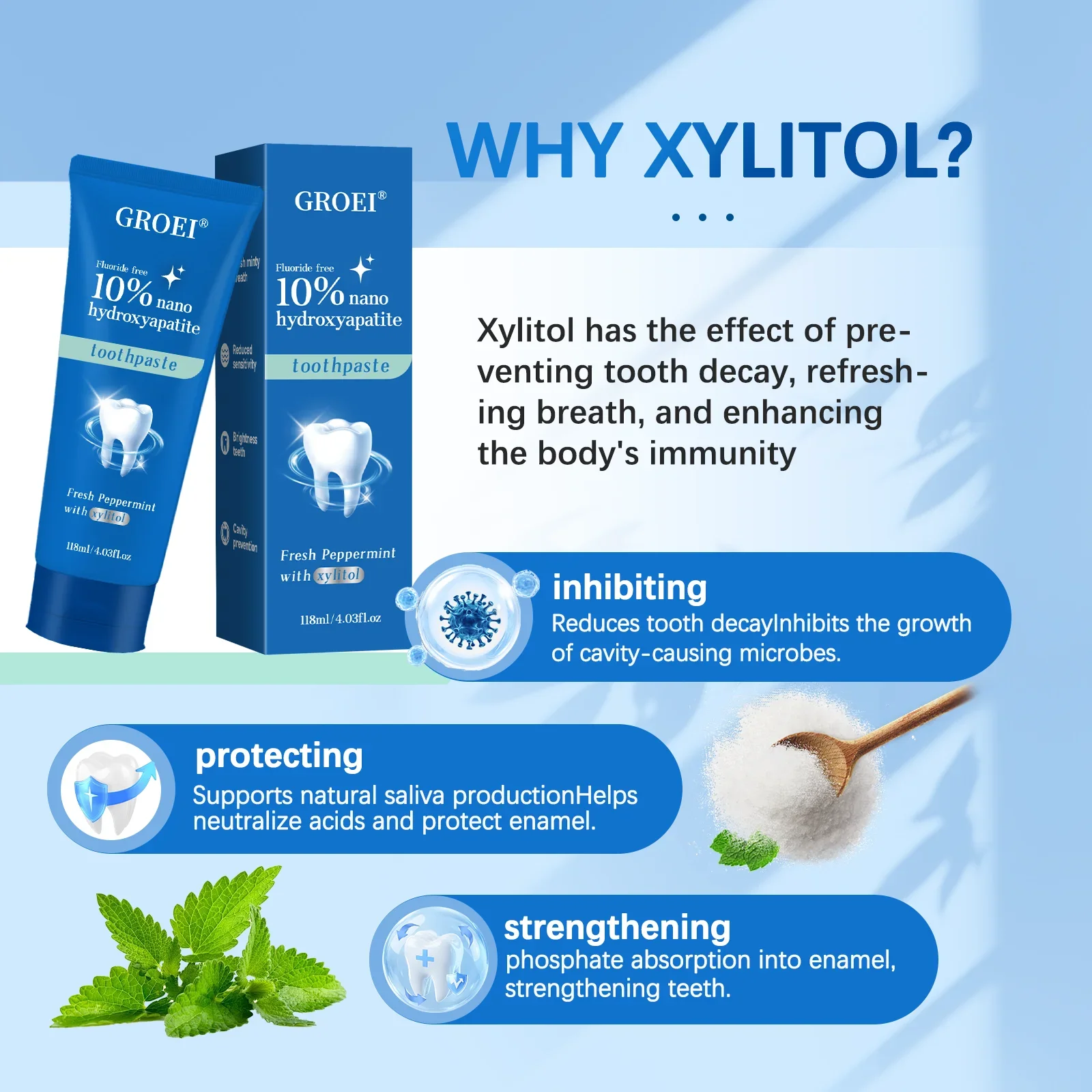 Зубная паста с ксилитом для пр – обзор и цена Hydroxyapatite Toothpaste