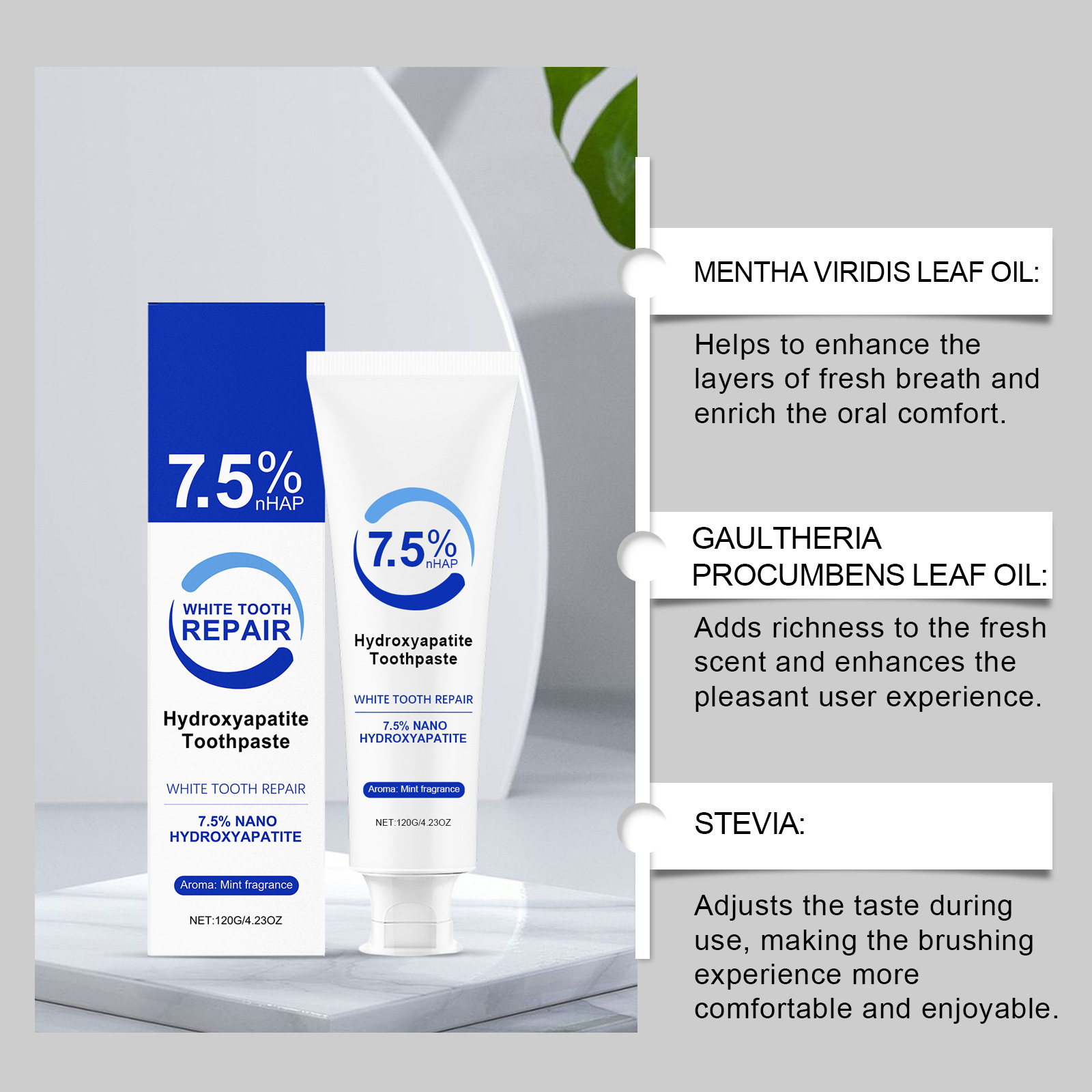 Зубная паста с 7,5% гидроксиап – обзор и цена Teeth Whitening Foam Toothpaste