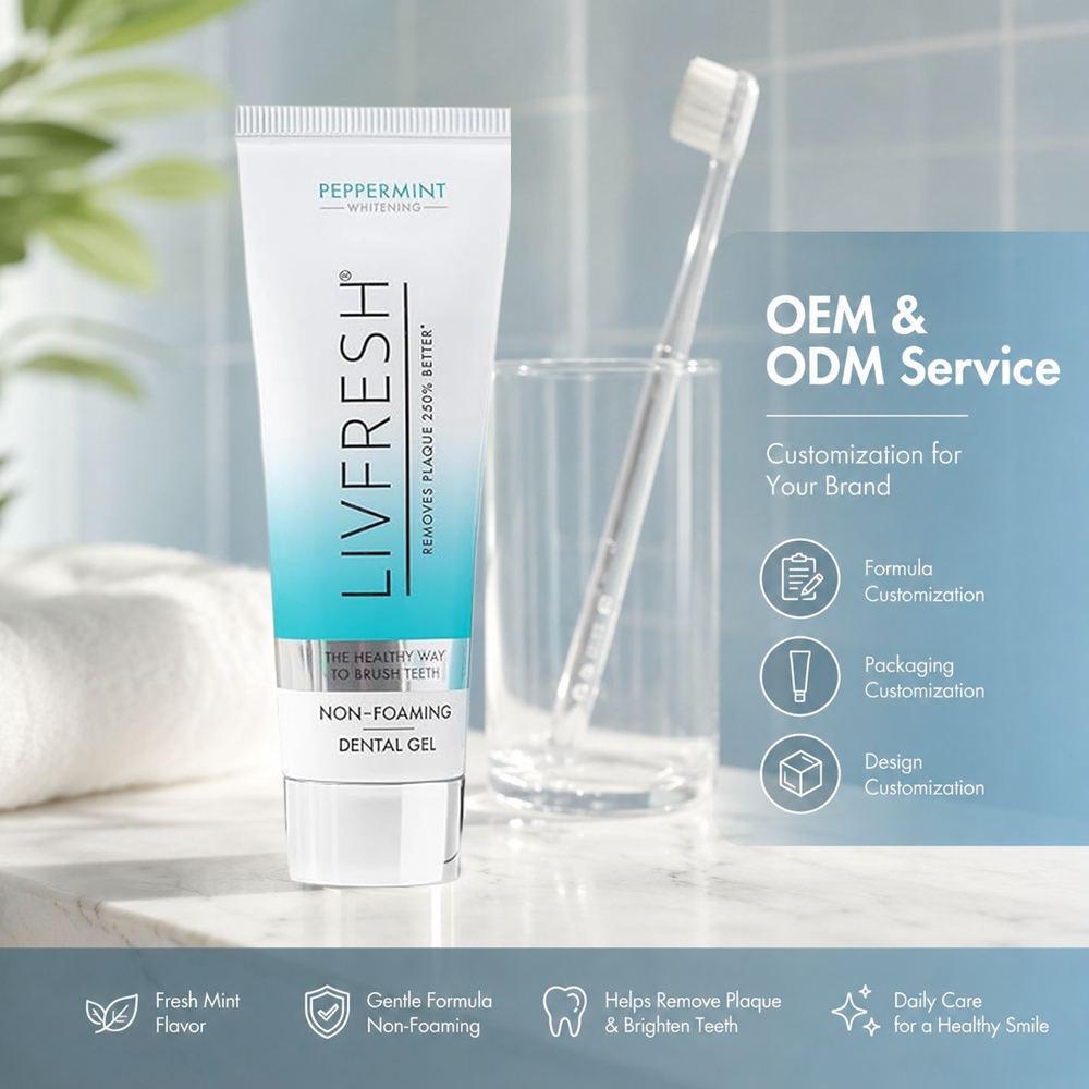 LIVFRESH Непенящийся зубной ге – обзор и цена Teeth Whitening Foam Toothpaste