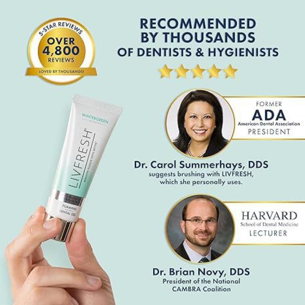 LIVFRESH Непенящийся зубной ге – обзор и цена Teeth Whitening Foam Toothpaste