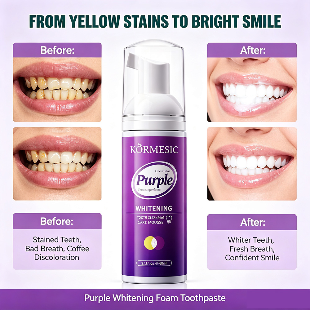 Фиолетовая отбеливающая зубная – обзор и цена Teeth Whitening Foam Toothpaste